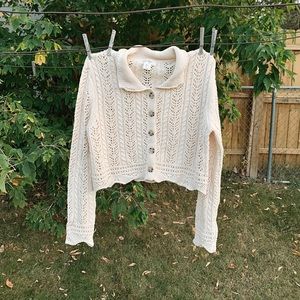 Collared Cropped Sweater/Cadigan